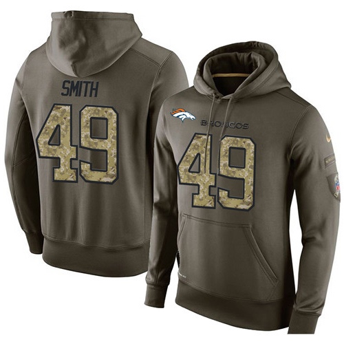 NFL Nike Denver Broncos #49 Dennis Smith Green Salute To Service Men's Pullover Hoodie